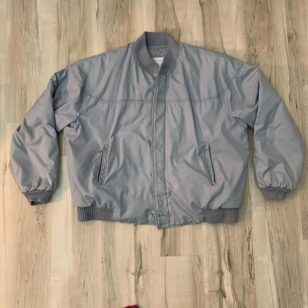 Vintage 1980s insulated bomber jacket with adjustable cuffs and waist Size 46